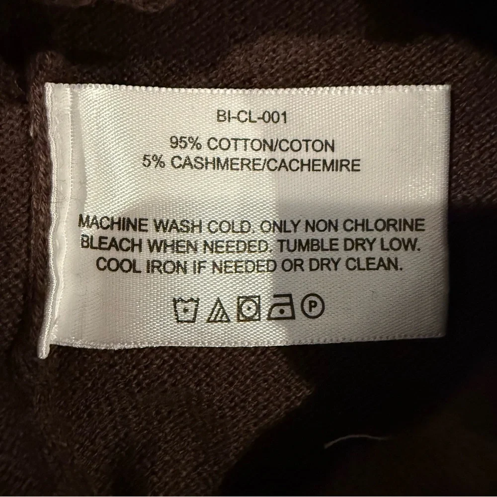 Haggar Cashmere Sweater cotton Brown Zip Up Classic Knit Men's Size S - Picture 8 of 10